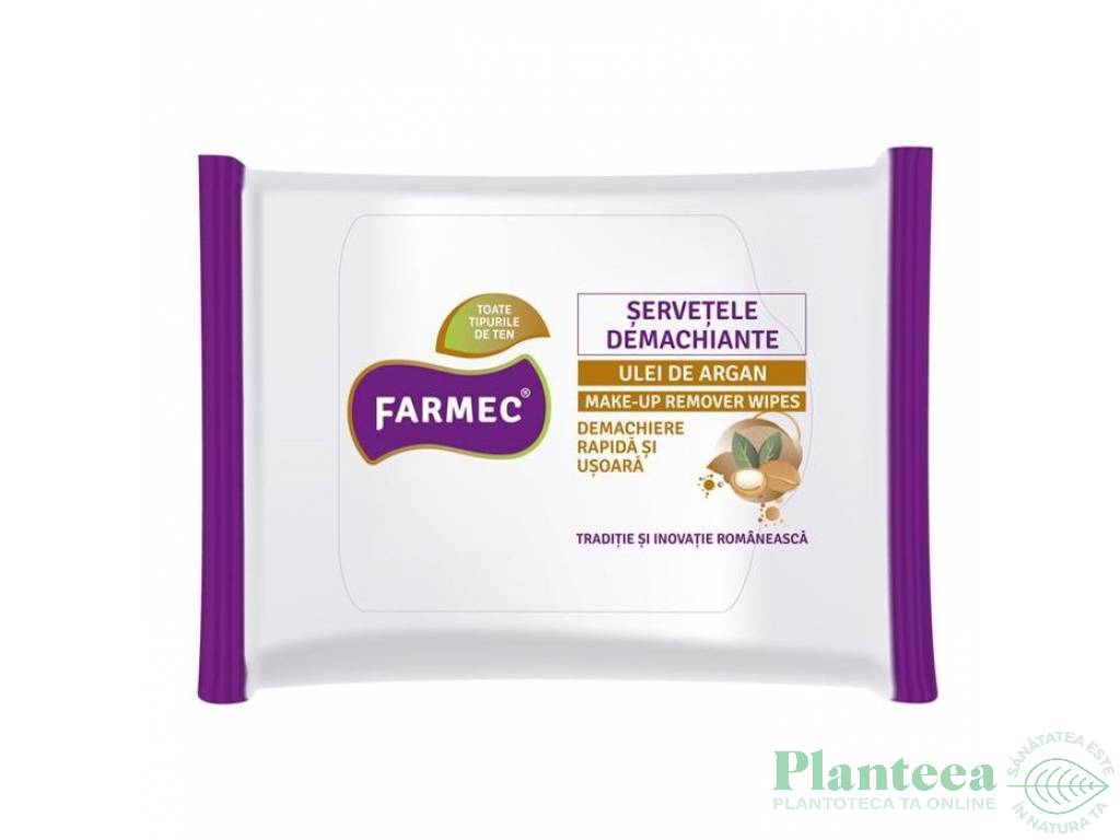 Servetele demachiante ulei argan 20b - FARMEC