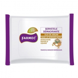 Servetele demachiante ulei argan 20b - FARMEC