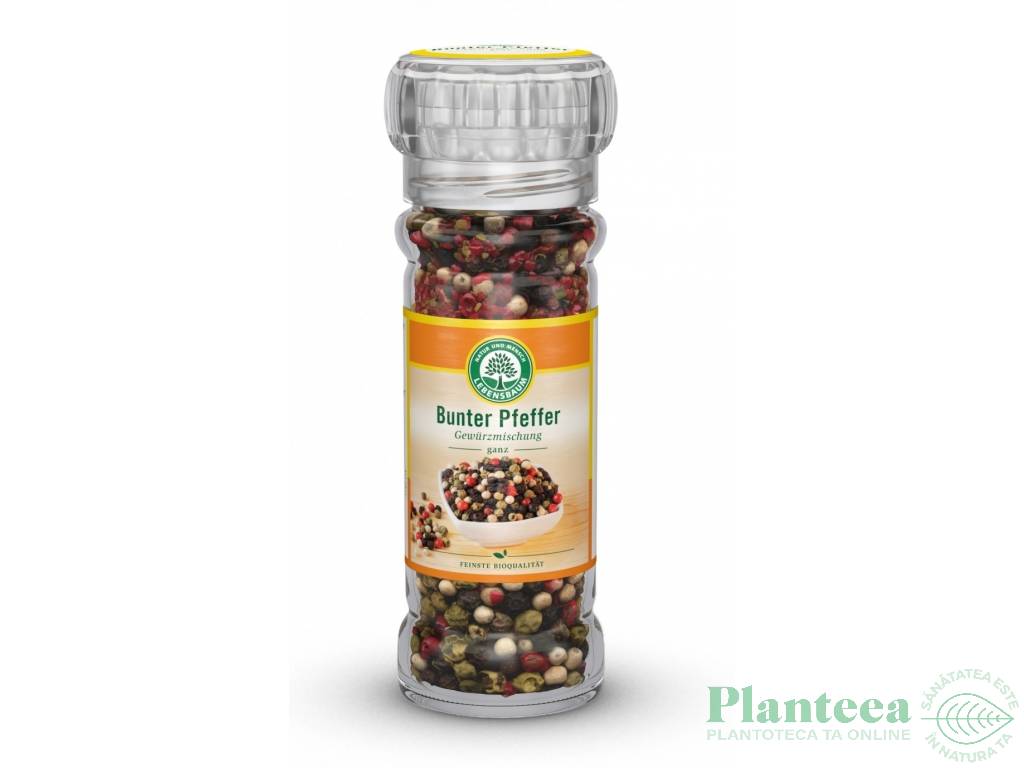 Condiment piper amestec boabe rasnita sticla eco 45g - LEBENSBAUM