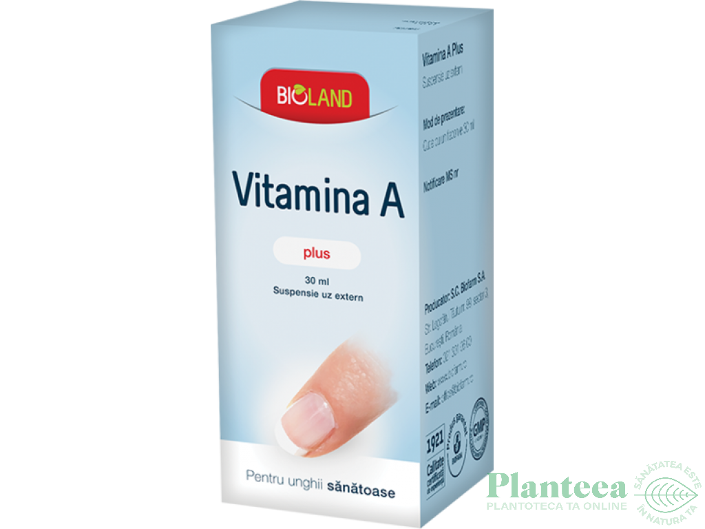 Solutie vitamina A plus unghii 30ml - BIOLAND