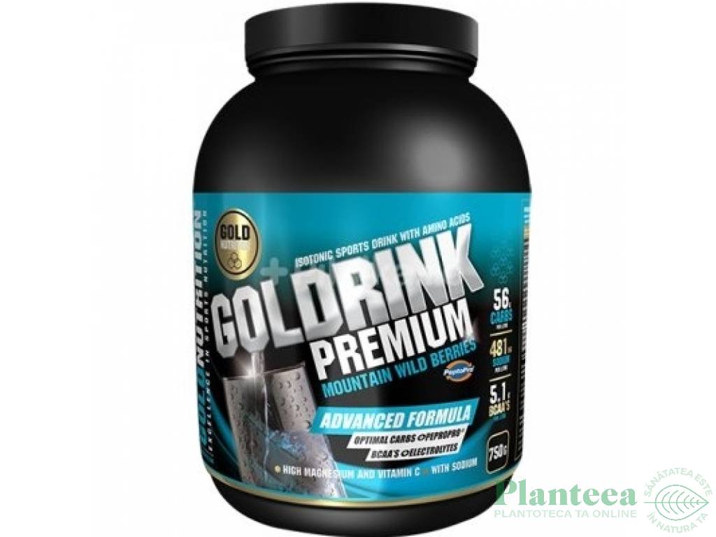 Pulbere energizanta Goldrink Premium BCAA`S fructe padure 750g - GOLD NUTRITION