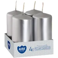 Lumanari ornamentale stalp 9h argintiu 4b - BISPOL