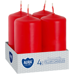 Lumanari ornamentale stalp 9h rosu 4b - BISPOL
