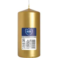 Lumanare ornamentala stalp 20h auriu 140g - BISPOL