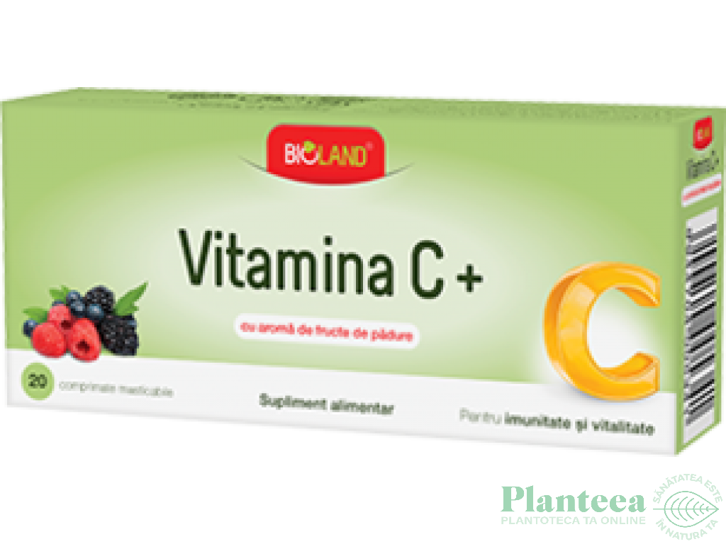Vitamina C+ fructe padure 20cp - BIOLAND