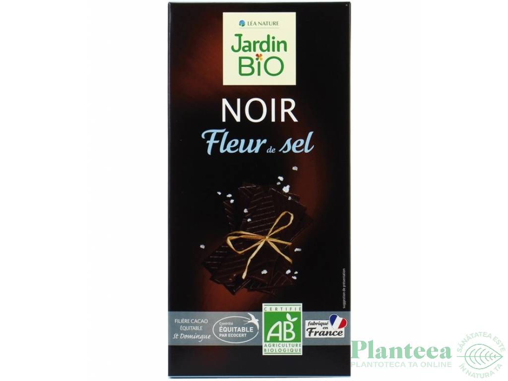 Ciocolata neagra 55% sare mare eco 100g - JARDIN BIO