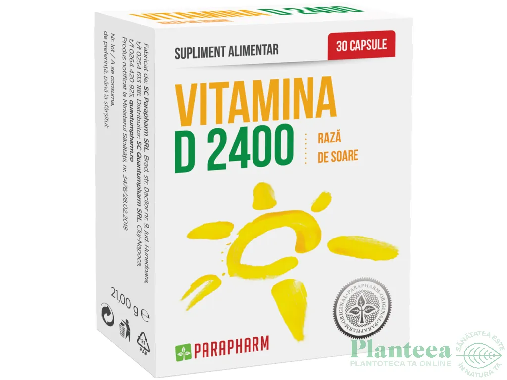 Vitamina D3 2400ui 30cps - PARAPHARM