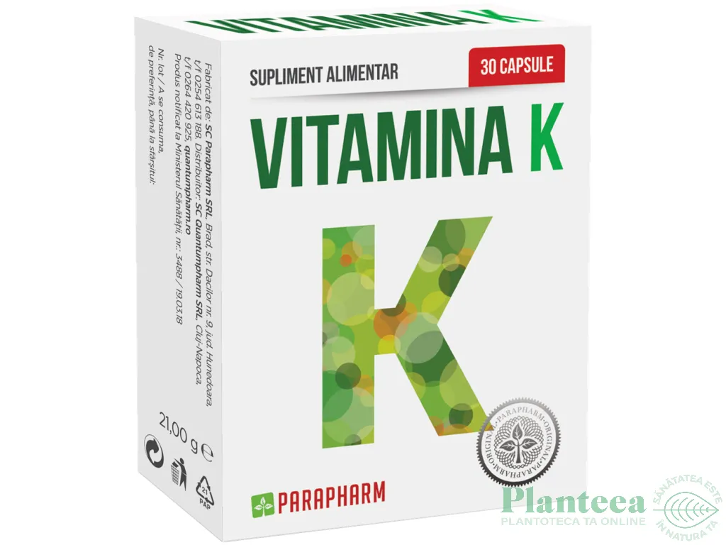 Vitamina K 100mg 30cps - PARAPHARM