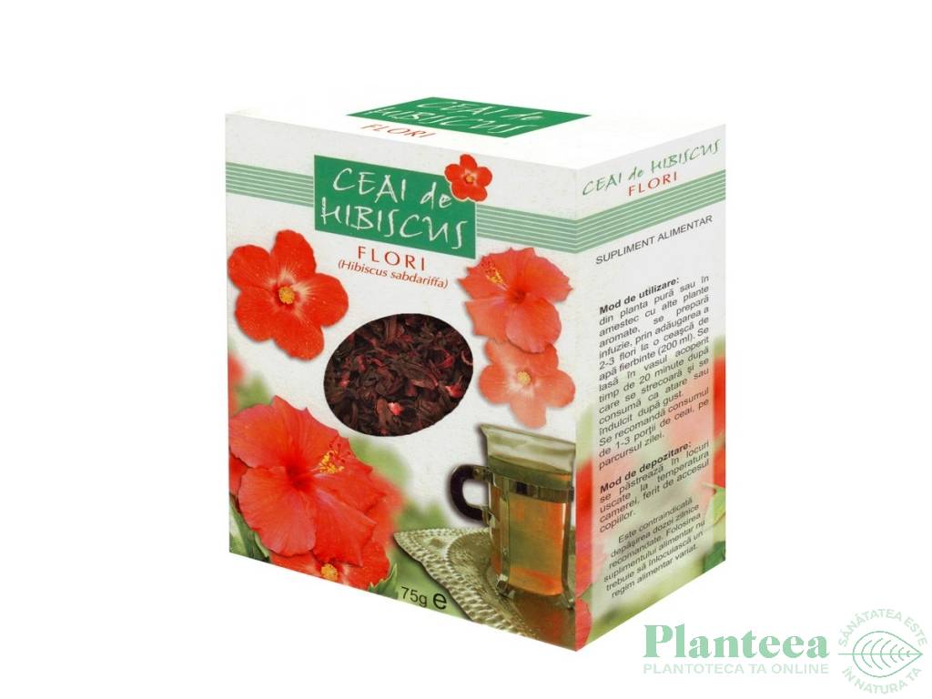 Ceai hibiscus 75g - PARAPHARM