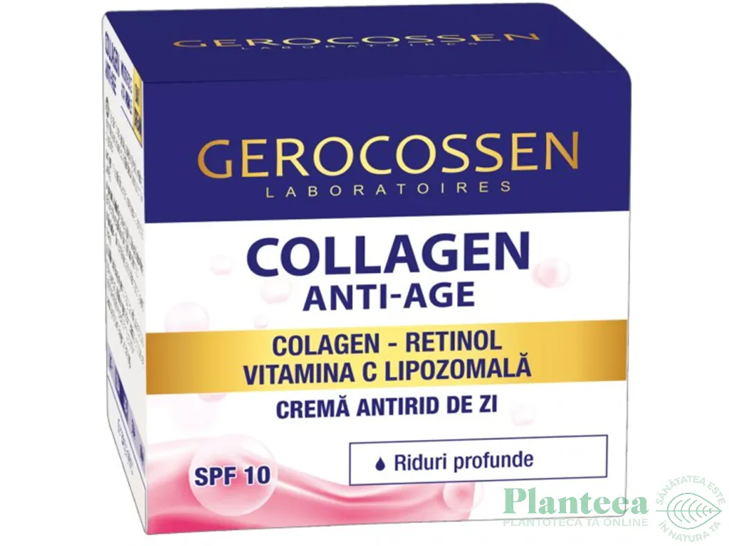Crema zi antirid riduri profunde spf10 Collagen AntiAge 50ml - GEROCOSSEN