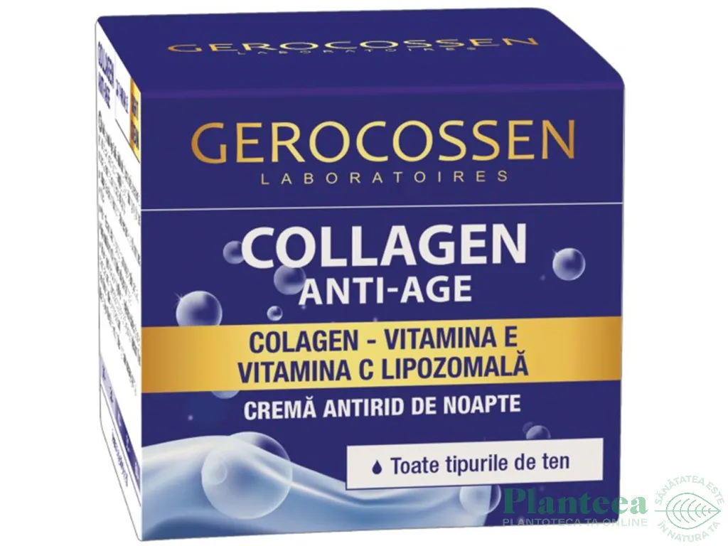 Crema noapte antirid toate tipurile ten Collagen AntiAge 50ml - GEROCOSSEN