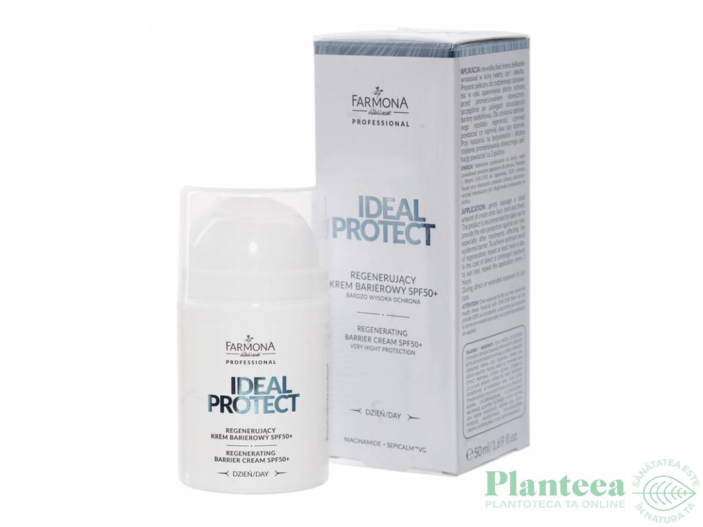 Crema zi bariera regeneratoare spf50 Ideal Protect 50ml - FARMONA