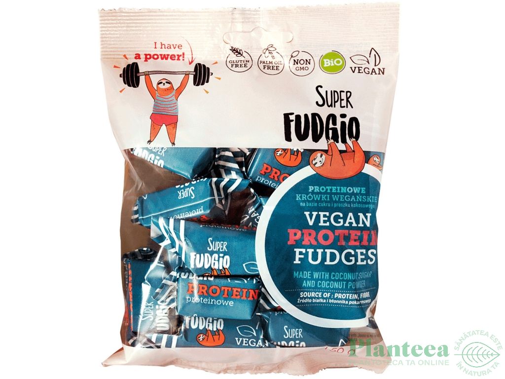 Caramele vegane proteice fara gluten bio 150g - SUPER FUDGIO