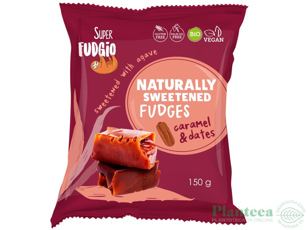 Caramele vegane caramel curmale fara gluten bio 150g - SUPER FUDGIO