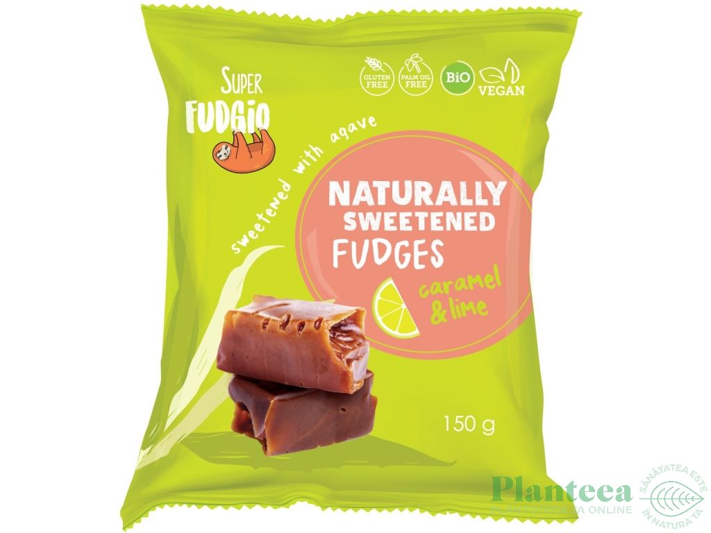 Caramele vegane caramel lime fara gluten bio 150g - SUPER FUDGIO