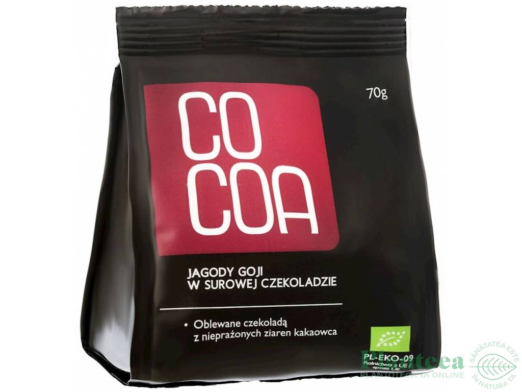 Goji in ciocolata neagra raw eco 70g - COCOA