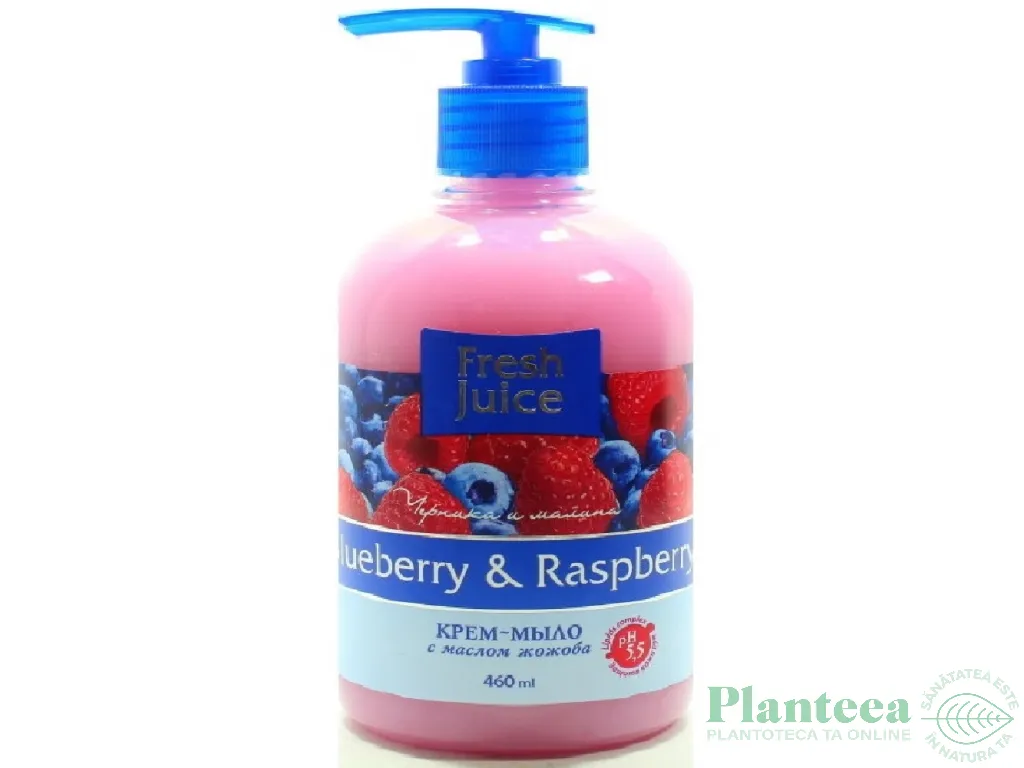 Sapun crema maini ulei jojoba afine zmeura 460ml - FRESH JUICE