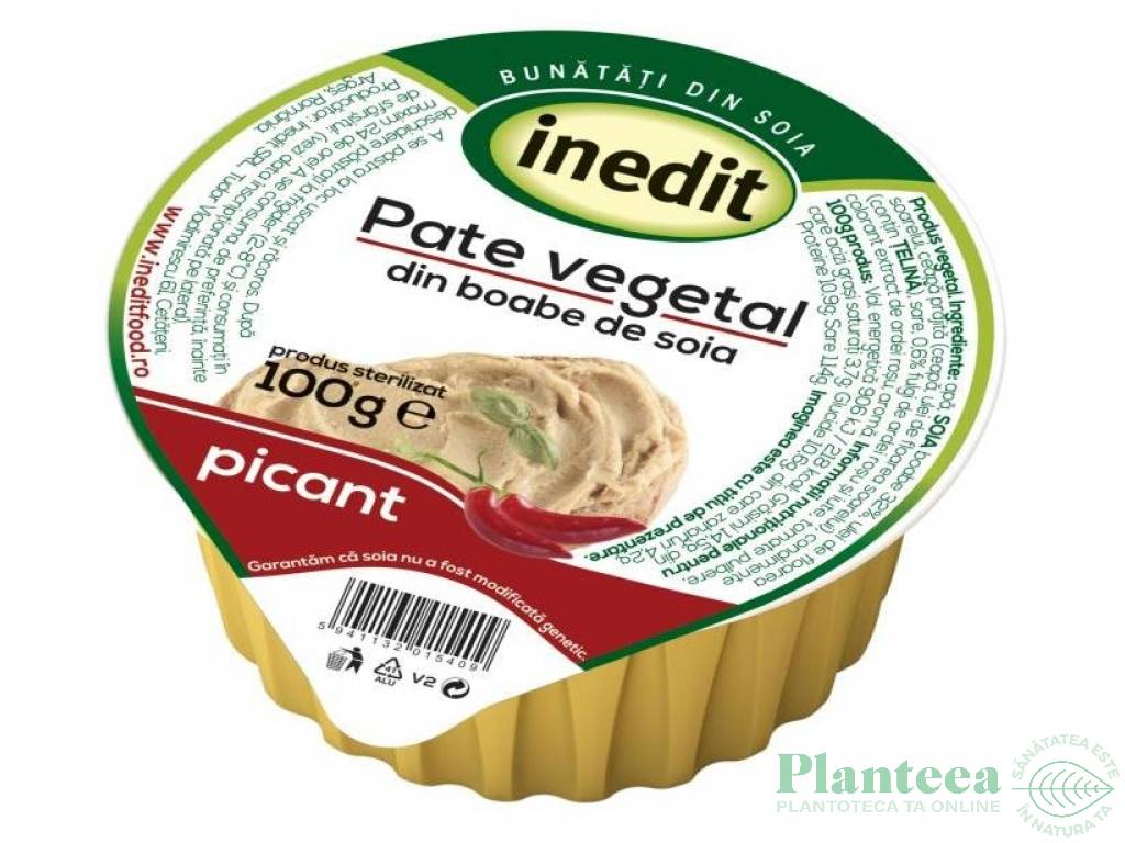 Pate vegetal soia picant 100g - INEDIT