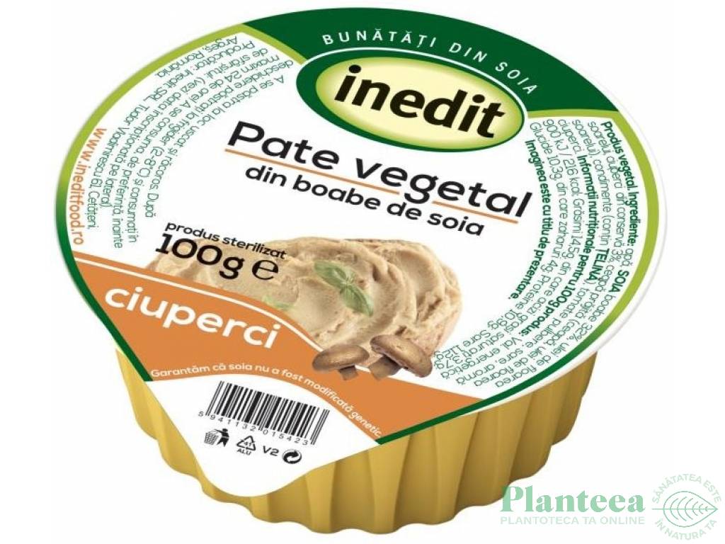 Pate vegetal soia ciuperci 100g - INEDIT