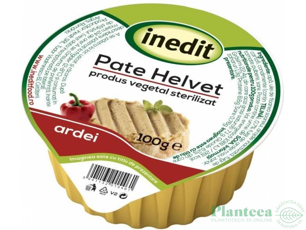 Pate vegetal Helvet ardei 100g - INEDIT