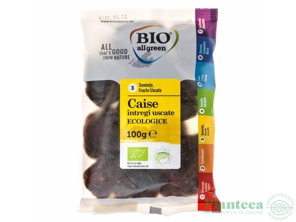 Caise uscate nesulfurate eco 100g - BIO ALL GREEN