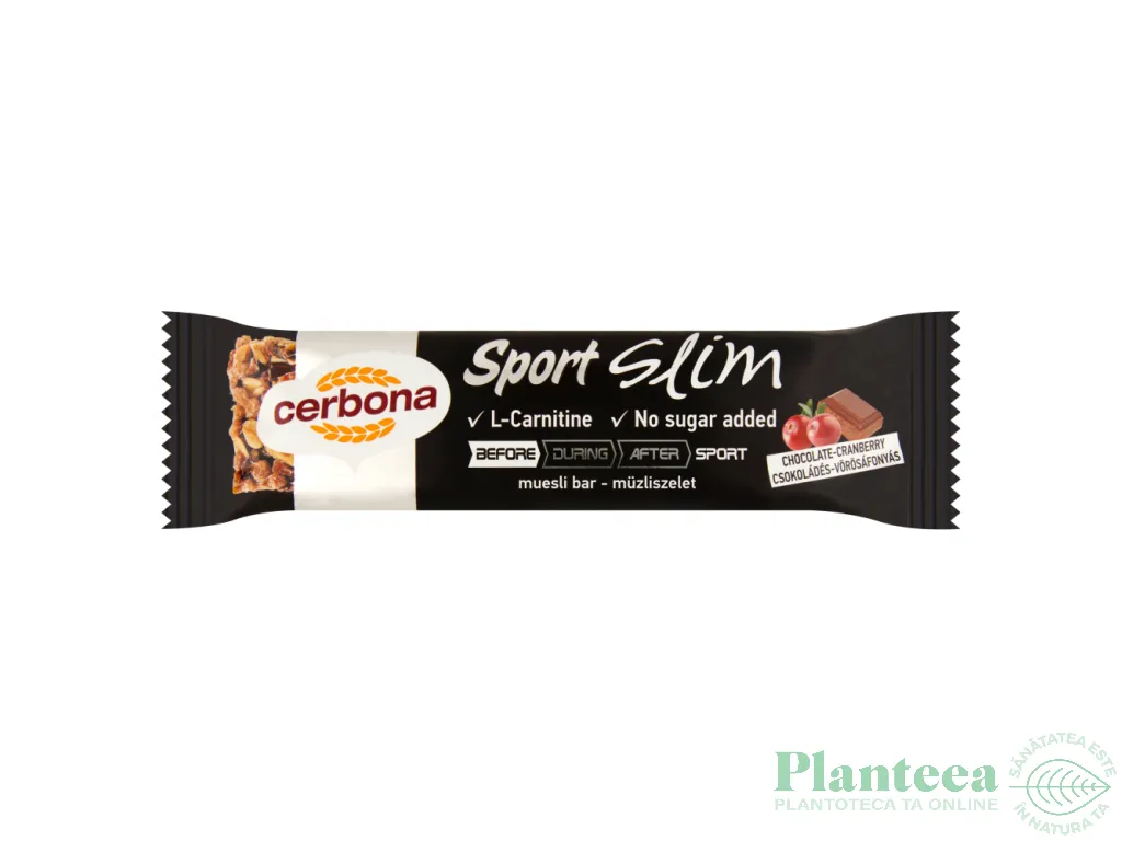 Baton slim ciocolata merisoare 35g - CERBONA