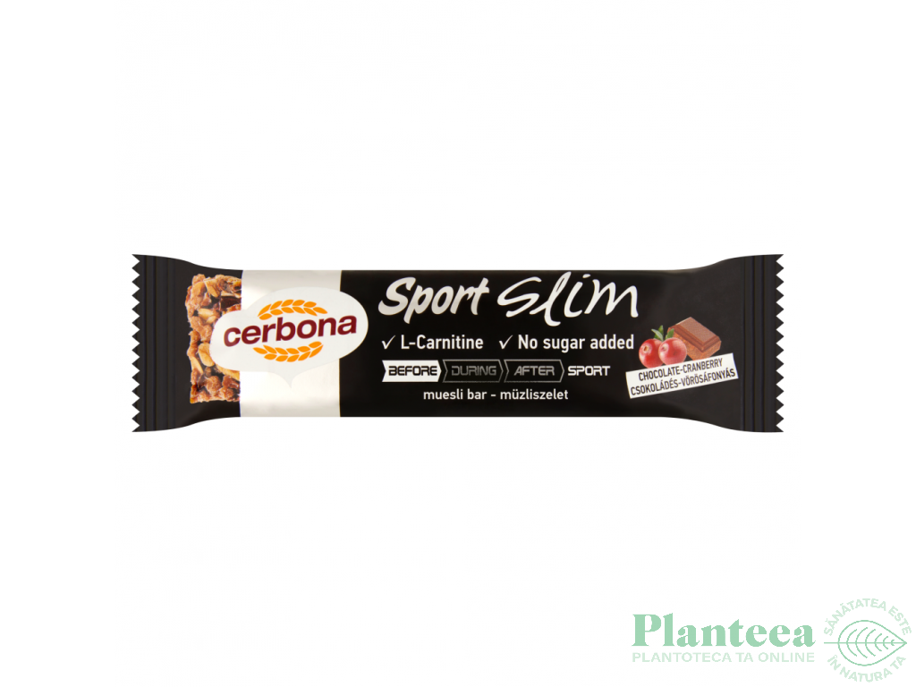 Baton slim ciocolata merisoare 35g - CERBONA