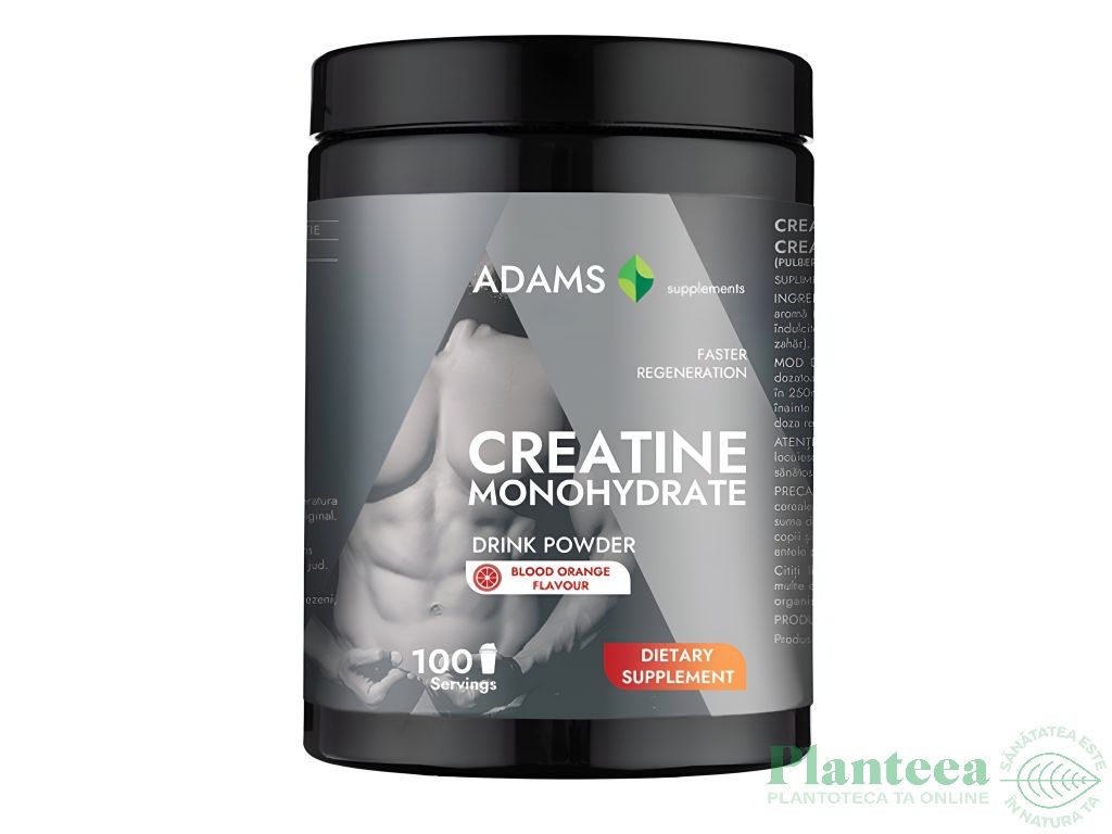 Pulbere creatina monohidrata portocala 450g - ADAMS SUPPLEMENTS