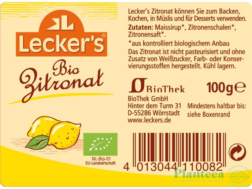 Coaja lamaie confiata cuburi 100g - LECKER`S