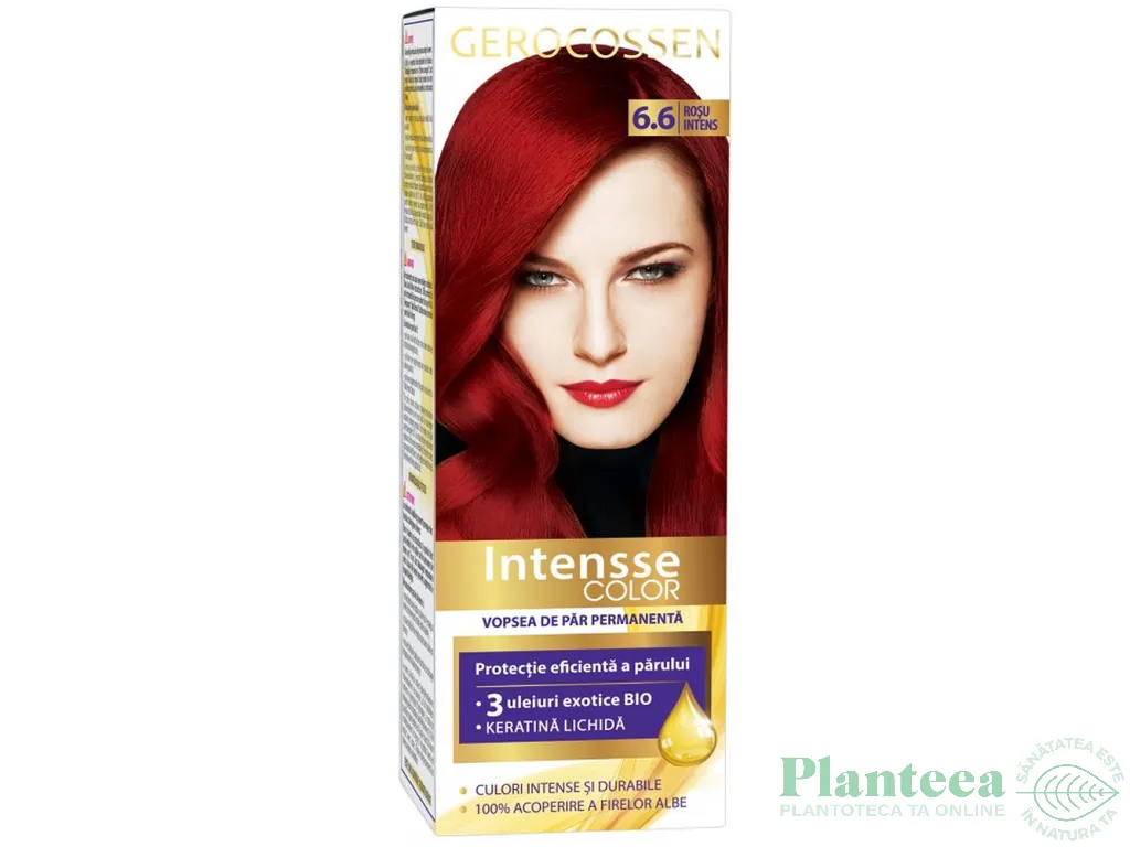 Vopsea par intensse color 6.6 rosu intens {+antioxidant} 50ml - GEROCOSSEN