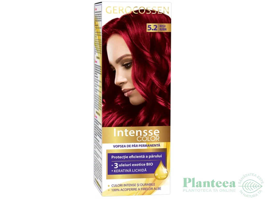 Vopsea par intensse color 5.2 rosu rubin {+antioxidant} 50ml - GEROCOSSEN