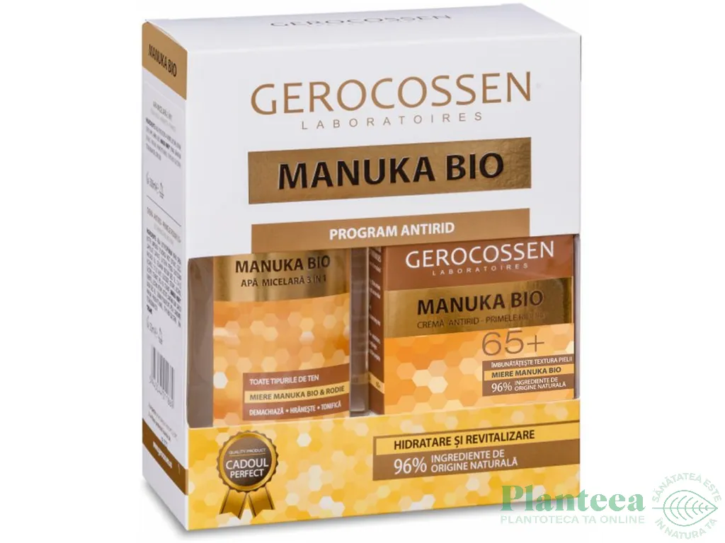 Caseta Manuka Bio 65+ [Crema antirid reparatoare 50ml+Apa micelara 300ml] 2b - GEROCOSSEN