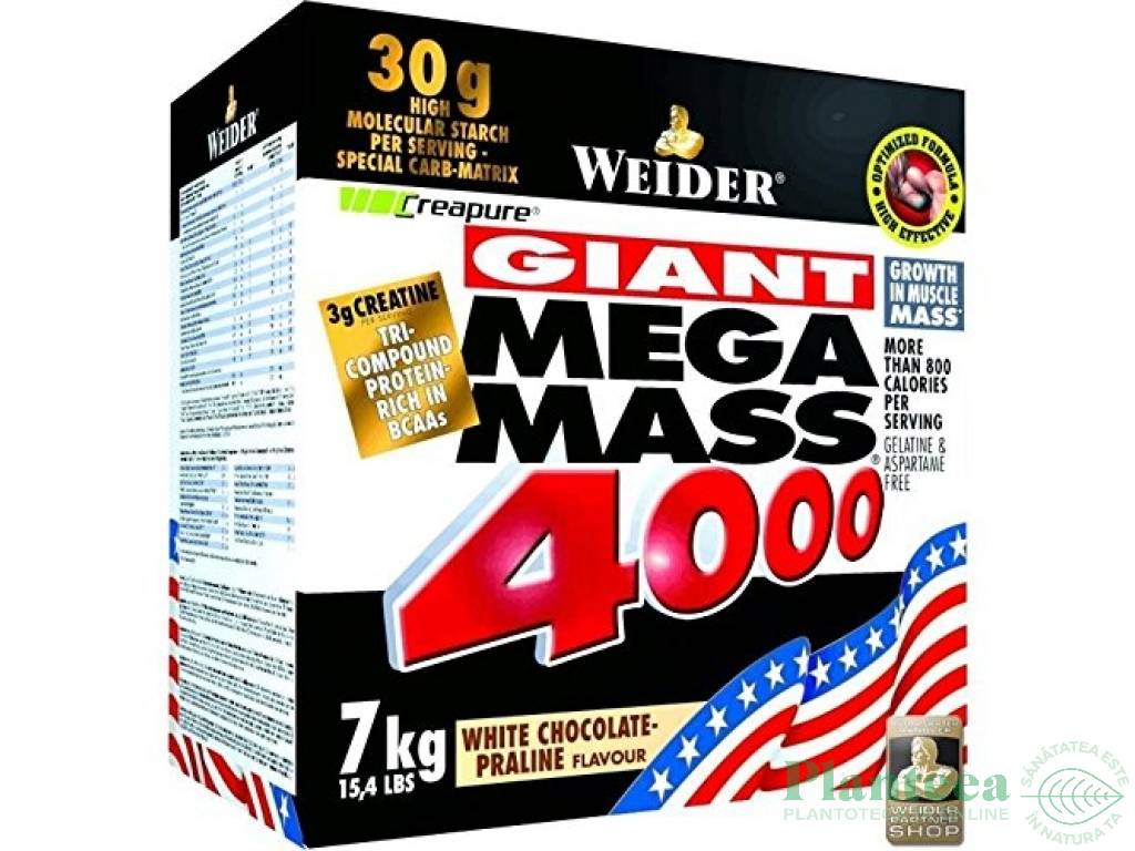 Gigant mega mass 4000 ciocolata alba praline 7kg - WEIDER