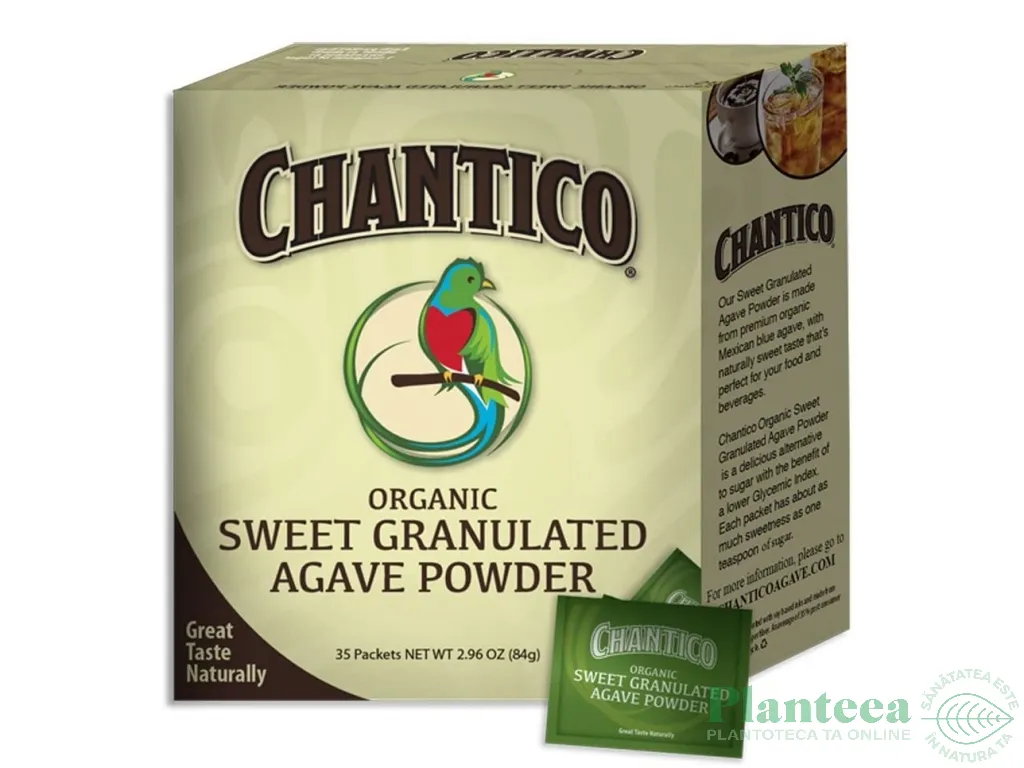Indulcitor sirop agave pulbere 35pl eco 84g - CHANTICO