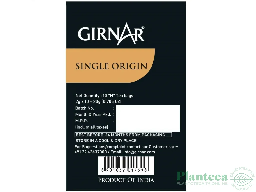 Ceai negru Assam Tea single origin 10dz - GIRNAR
