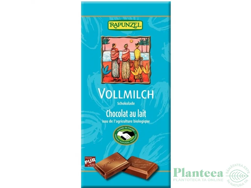 Ciocolata lapte integral clasica eco 100g - RAPUNZEL