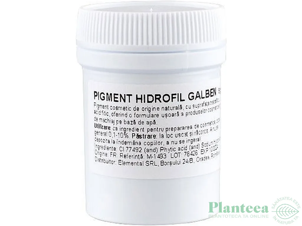 Pigment cosmetic hidrofil Galben 5g - ELLEMENTAL