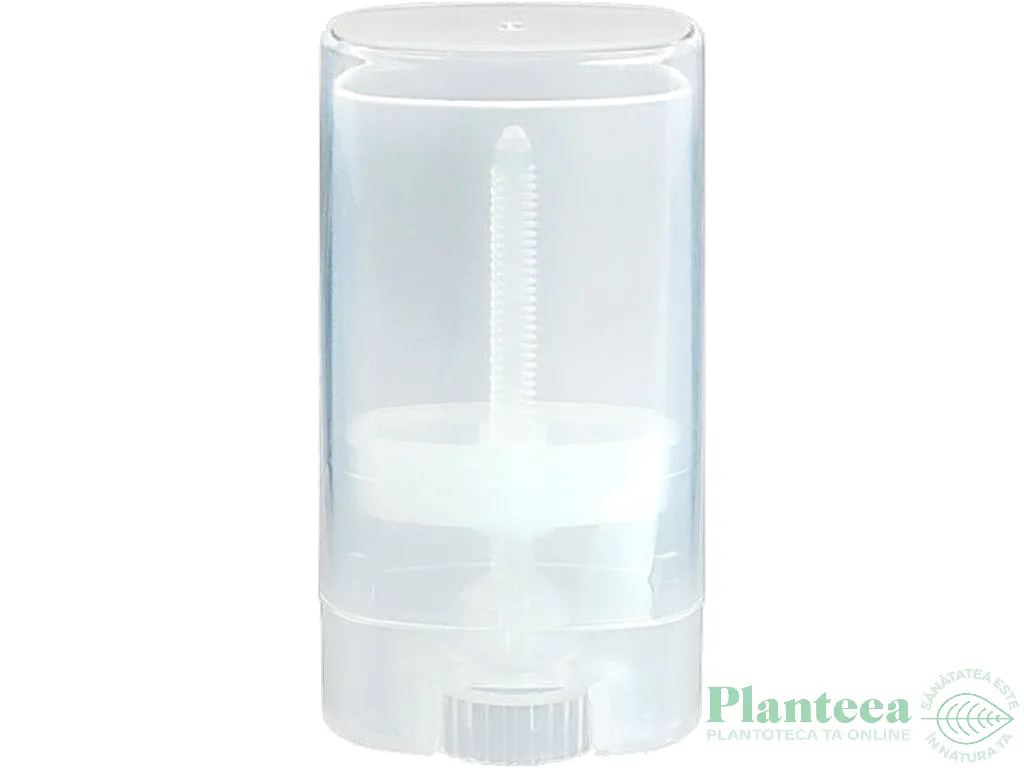 Flacon plastic translucid tip stick oval pt cosmetice solide 15ml - ELLEMENTAL