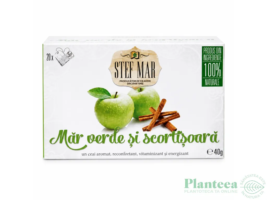 Ceai cu mar verde scortisoara premium 20dz - STEFMAR
