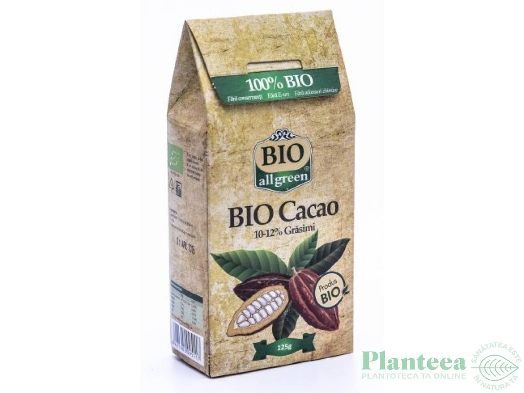 Cacao pulbere cutie eco 125g - BIO ALL GREEN