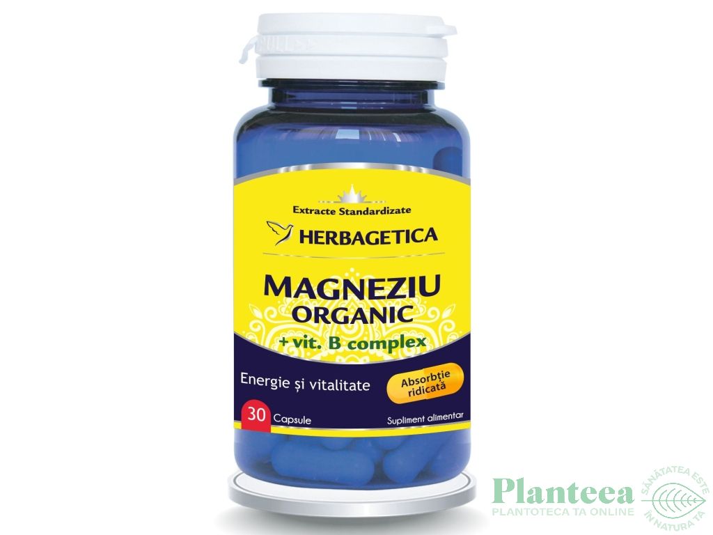 Magneziu organic B complex 30cps - HERBAGETICA