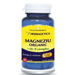 Magneziu organic B complex 60cps - HERBAGETICA