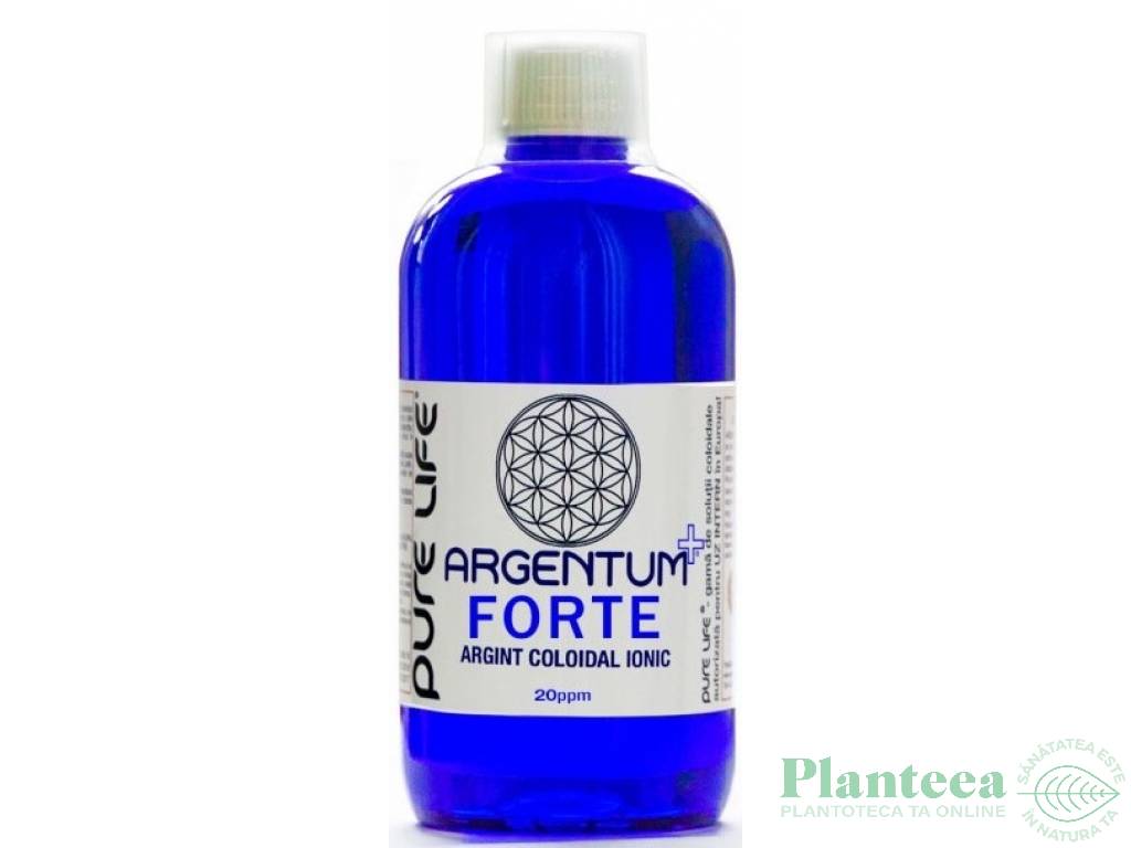 Argint coloidal 20ppm Argentum+ forte 480ml - PURE LIFE