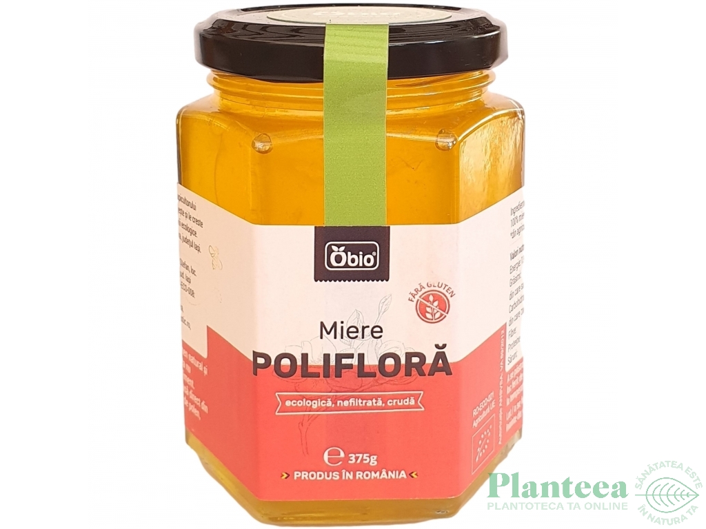 Miere poliflora cruda nefiltrata bio 375g - OBIO