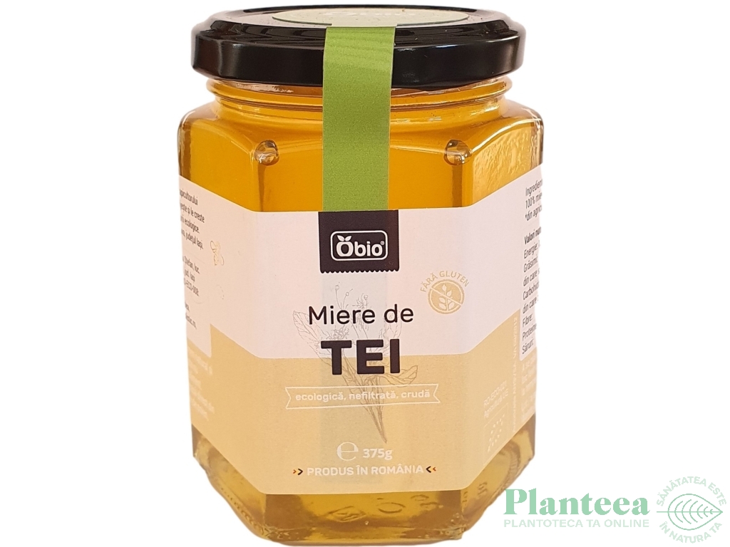 Miere tei cruda nefiltrata bio 375g - OBIO