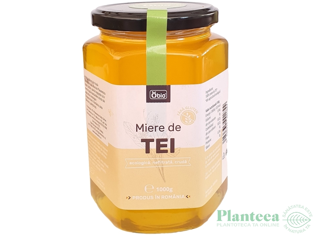 Miere tei cruda nefiltrata bio 1000g - OBIO