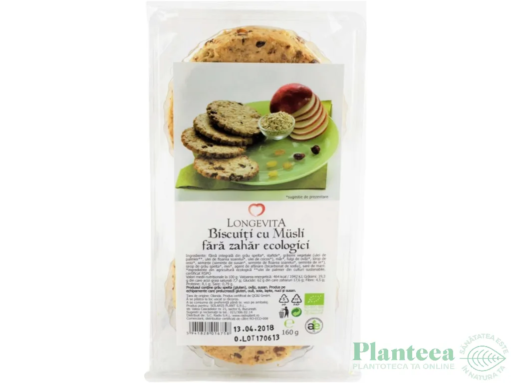 Biscuiti musli fara zahar eco 160g - LONGEVITA