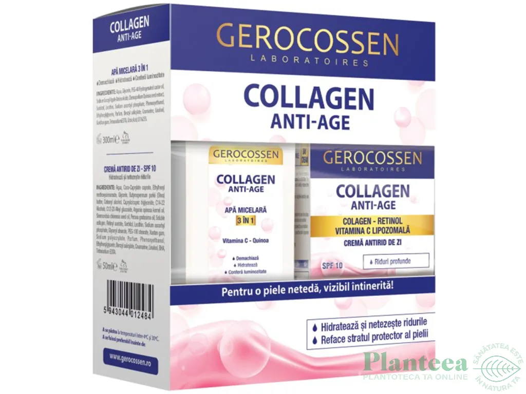 Caseta Collagen AntiAge [Crema riduri produnde spf10 50ml+Apa micelara 3in1 300ml] 2b - GEROCOSSEN