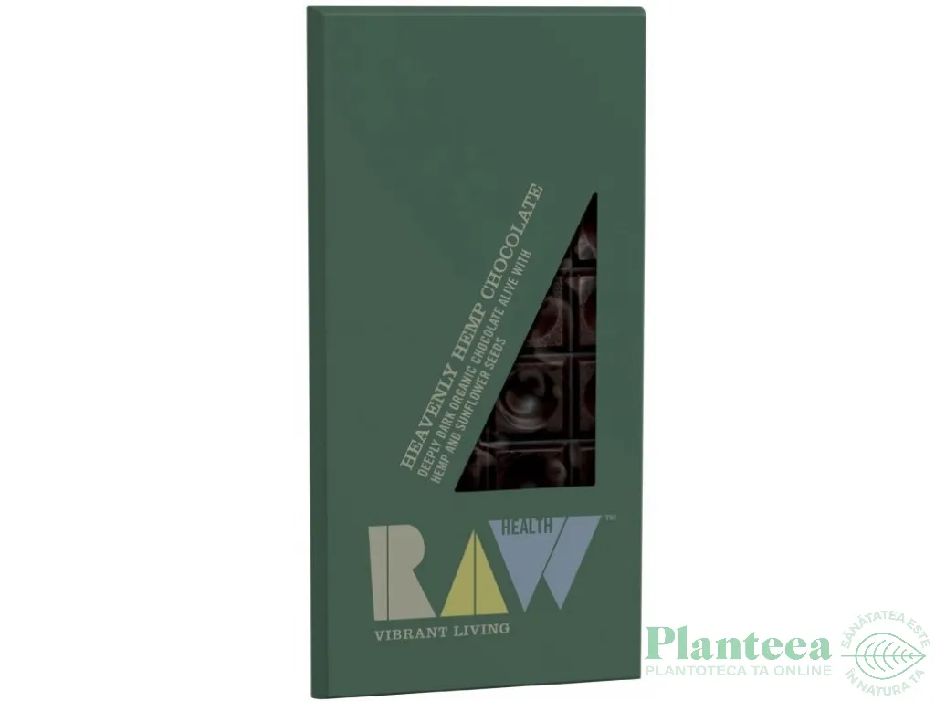 Ciocolata neagra 60% canepa raw eco 70g - RAW HEALTH