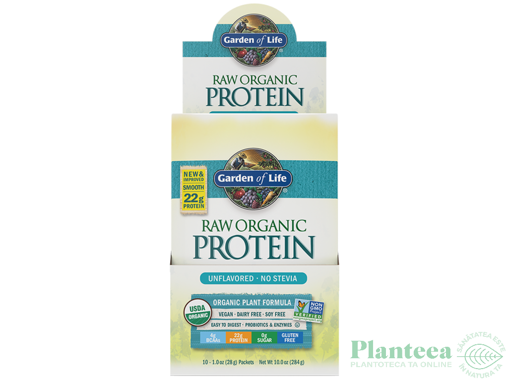 Pulbere proteica mix raw vegan natur 10pl x 28g - GARDEN OF LIFE